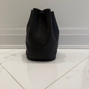 Coach black leather backpack